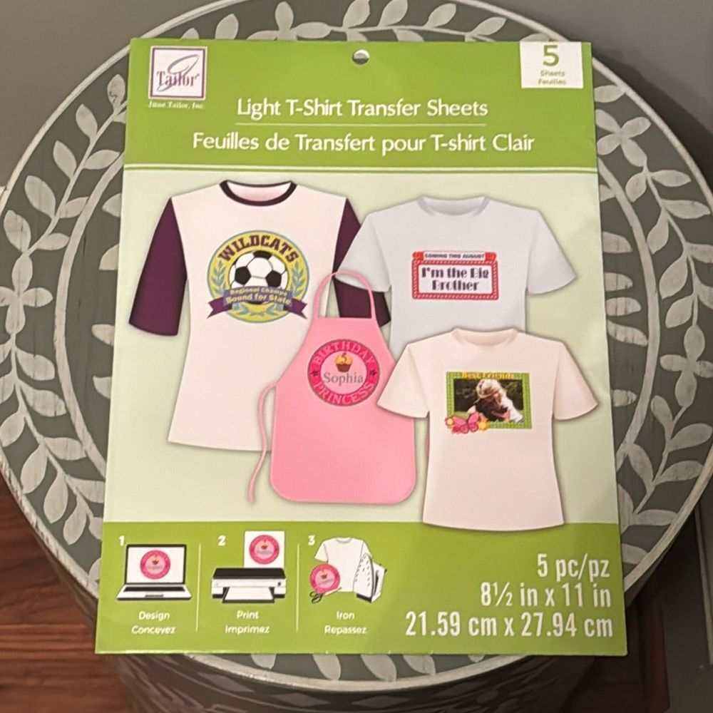 June Tailor Light T-Shirt Transfer Sheets Set of 5 Sheets NWT